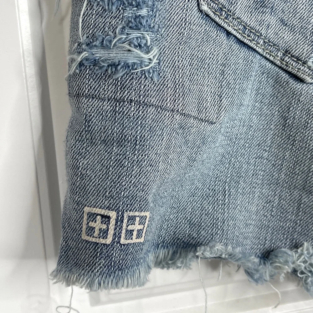 KSUBI Boyfriend Short Midnight & Dusted NEW Size 27 Distressed Denim Jean Shorts